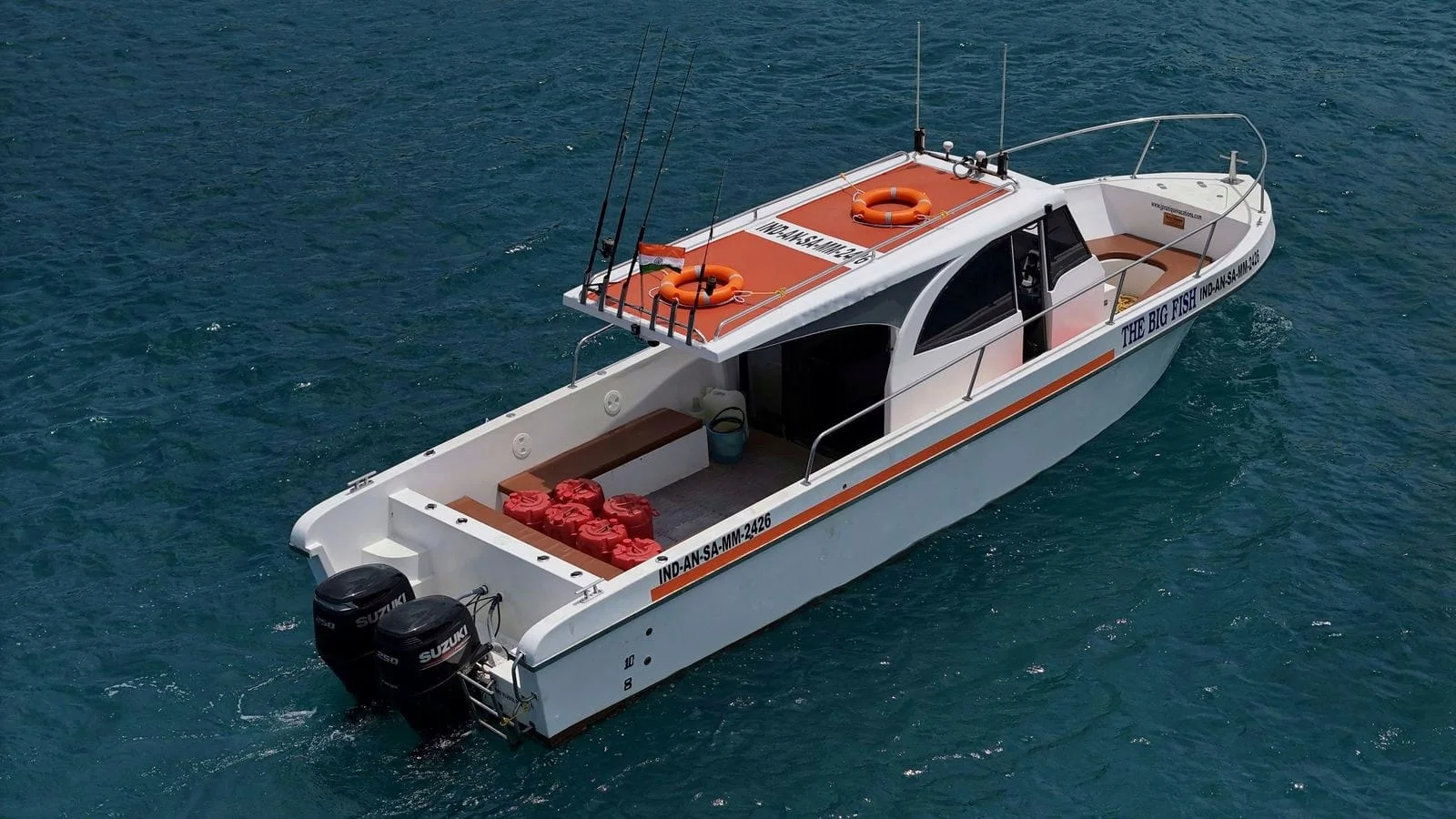 Private charter boat underway in the Andaman Islands